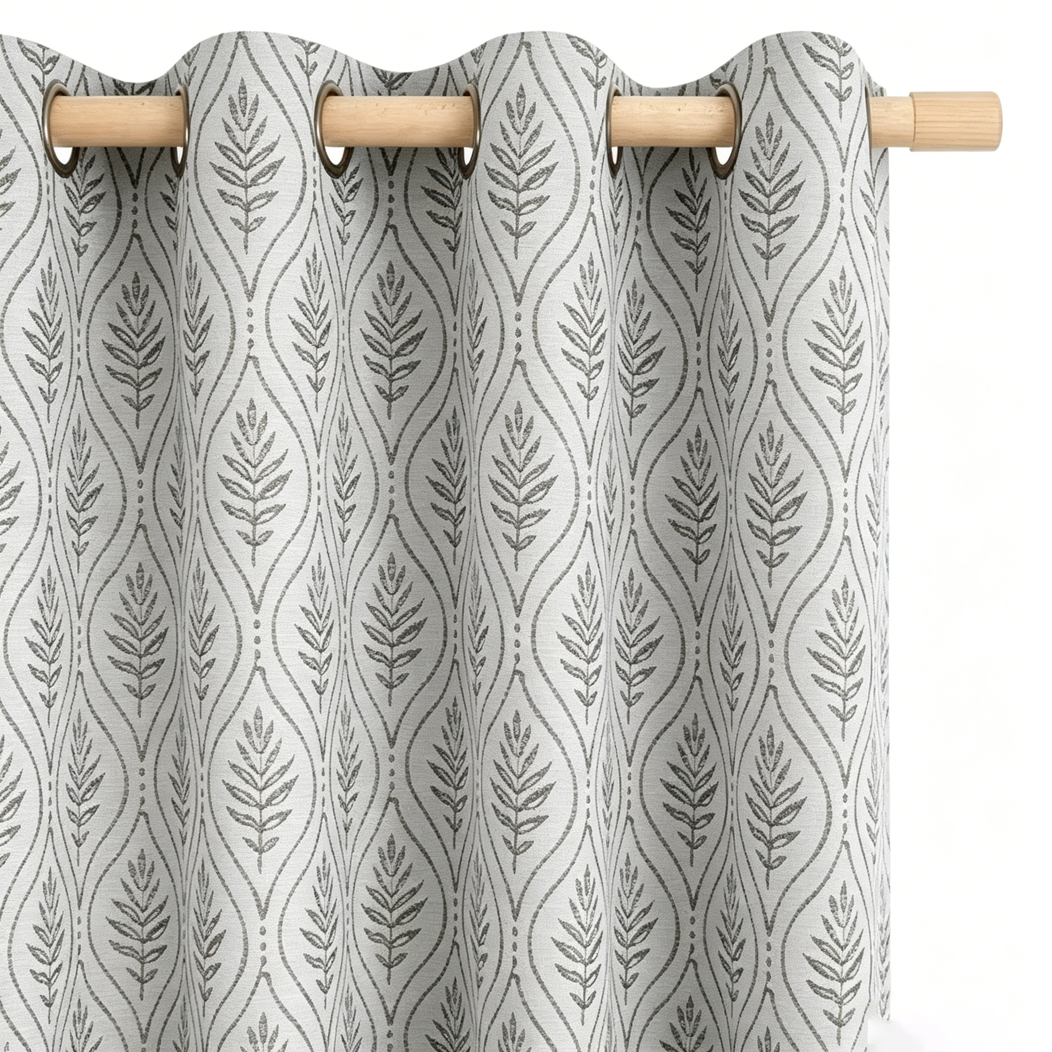 Botanical Trellis Woven Curtain Panel