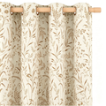 Warm Taupe Meadow Botanical Grommet Curtain Panel