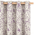 Lavender Iris Meadow Botanical Grommet Curtain Panel