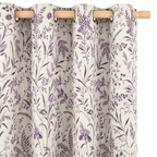 Lavender Iris Meadow Botanical Grommet Curtain Panel