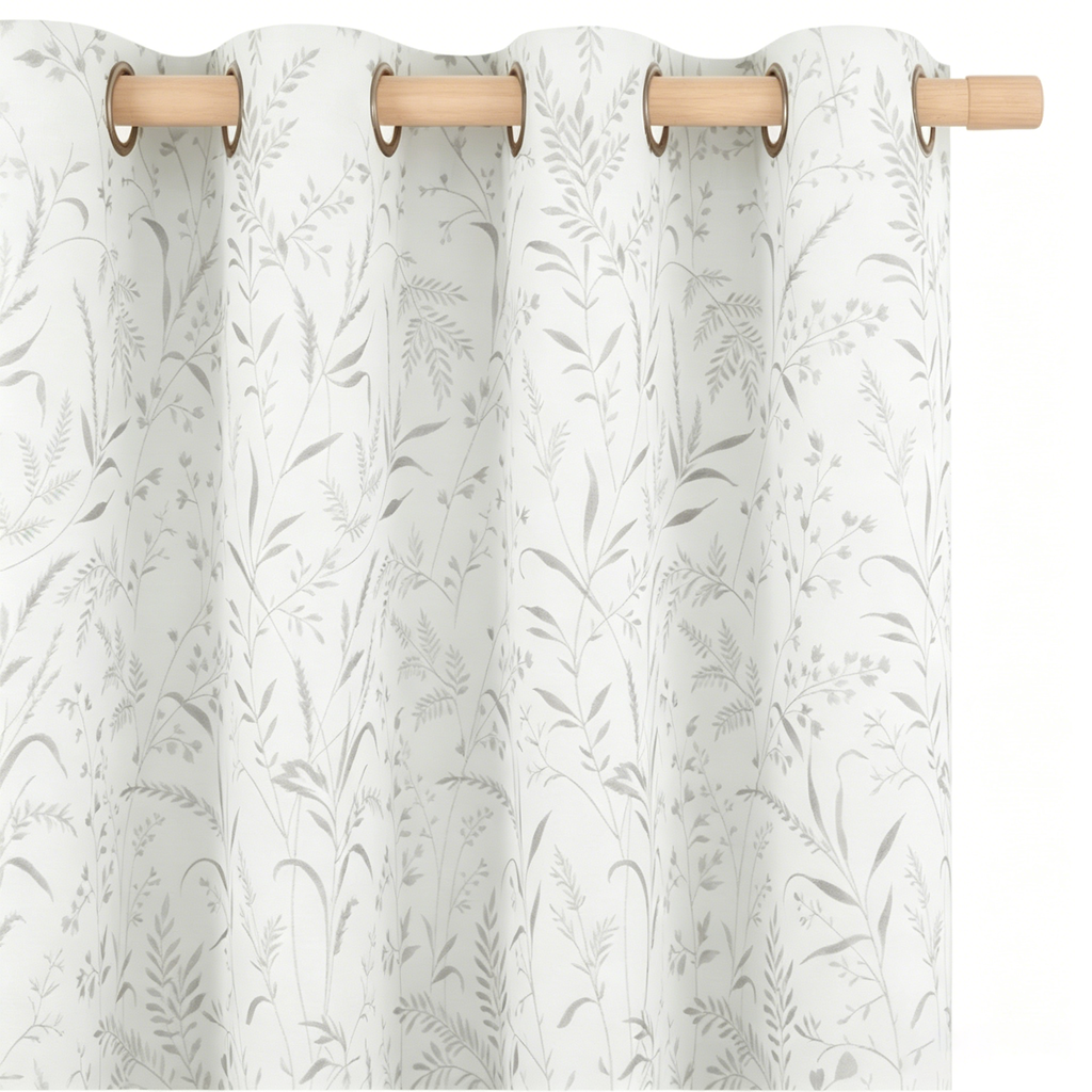 Grey Meadow Botanical Grommet Curtain Panel