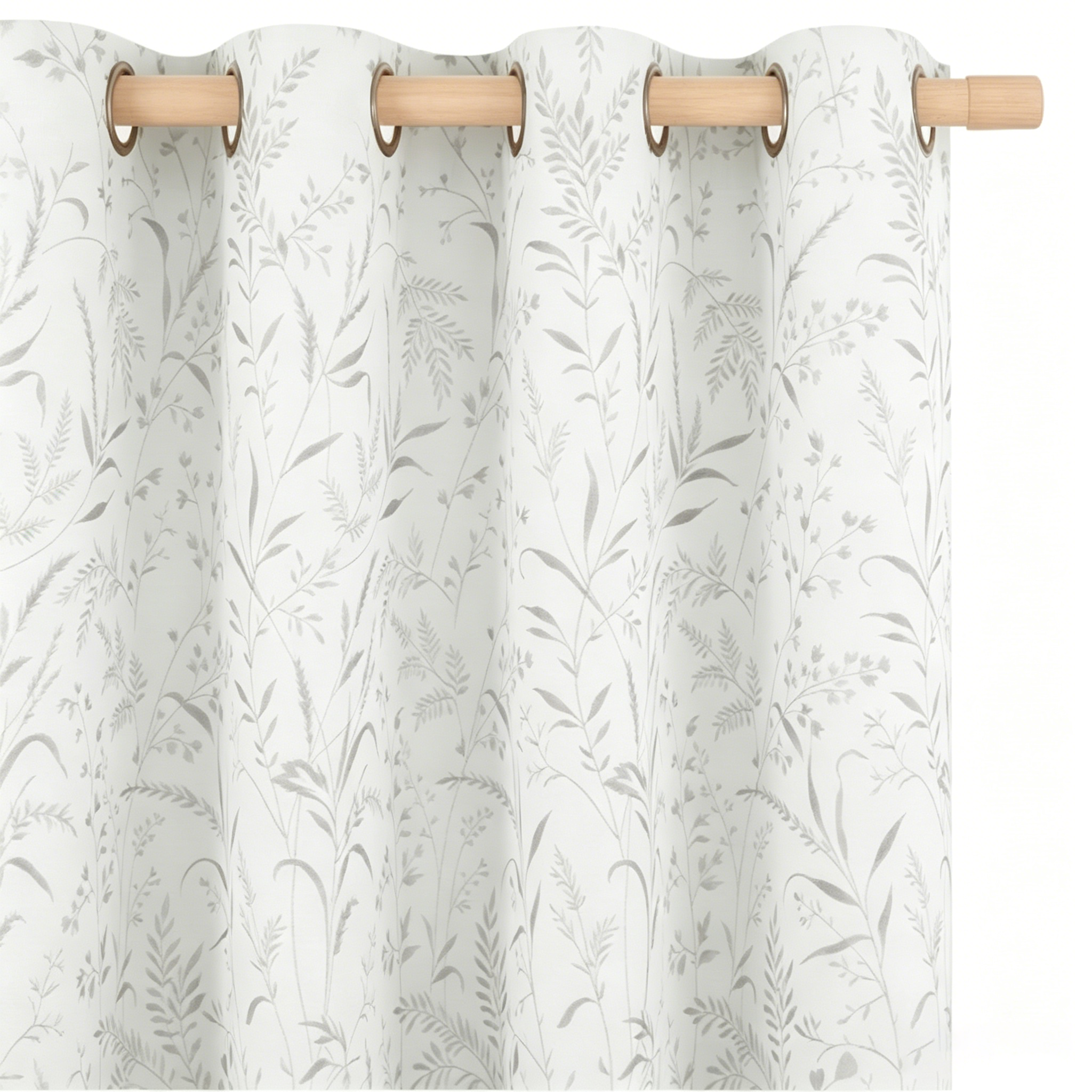 Grey Meadow Botanical Grommet Curtain Panel