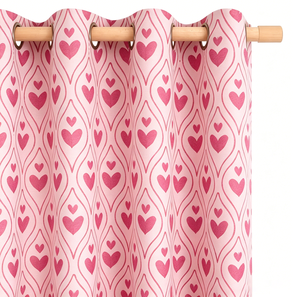 Sweetheart Trellis Pink Grommet Curtain Panel