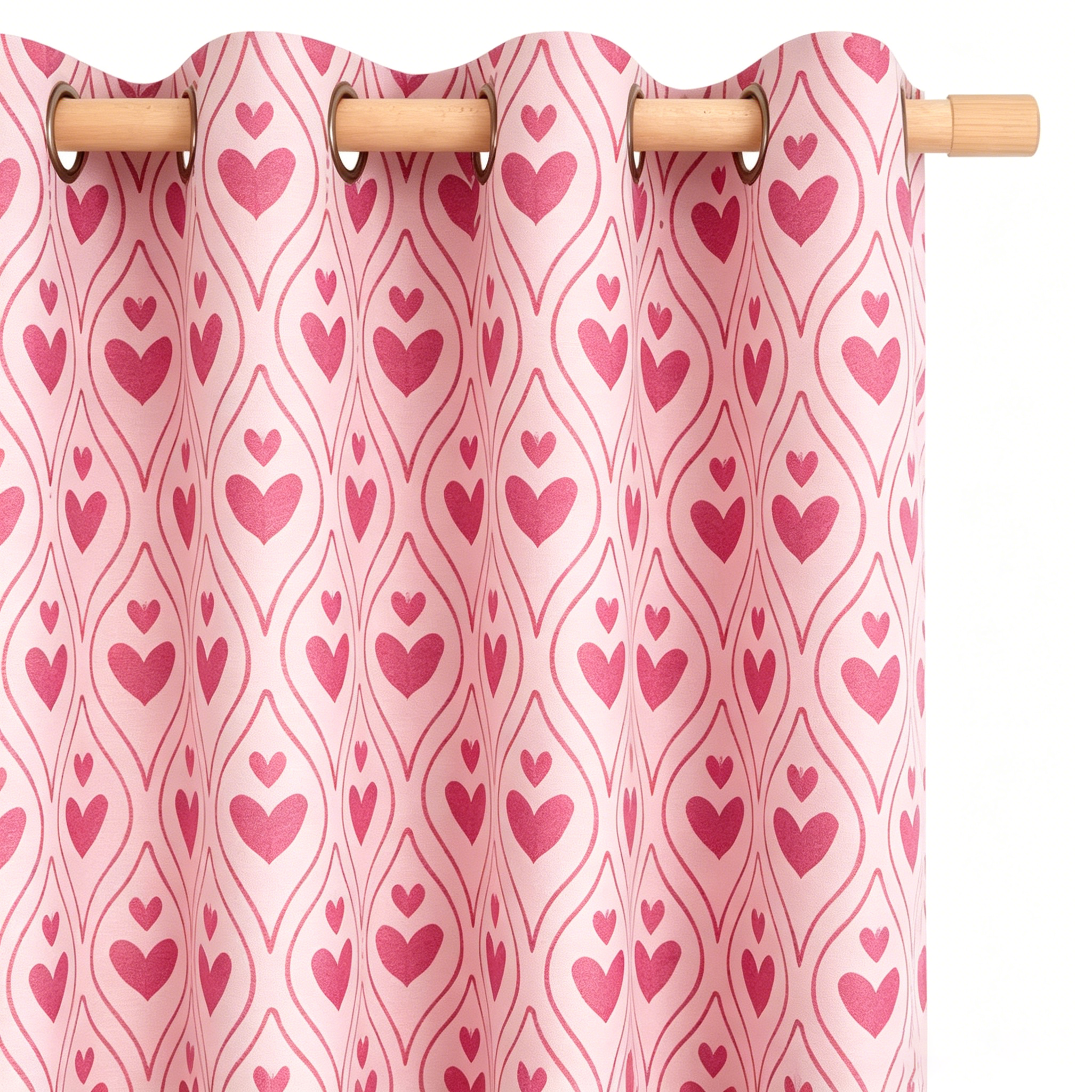 Sweetheart Trellis Pink Grommet Curtain Panel