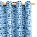 Coastal Blue Botanical Trellis Grommet Curtain Panel