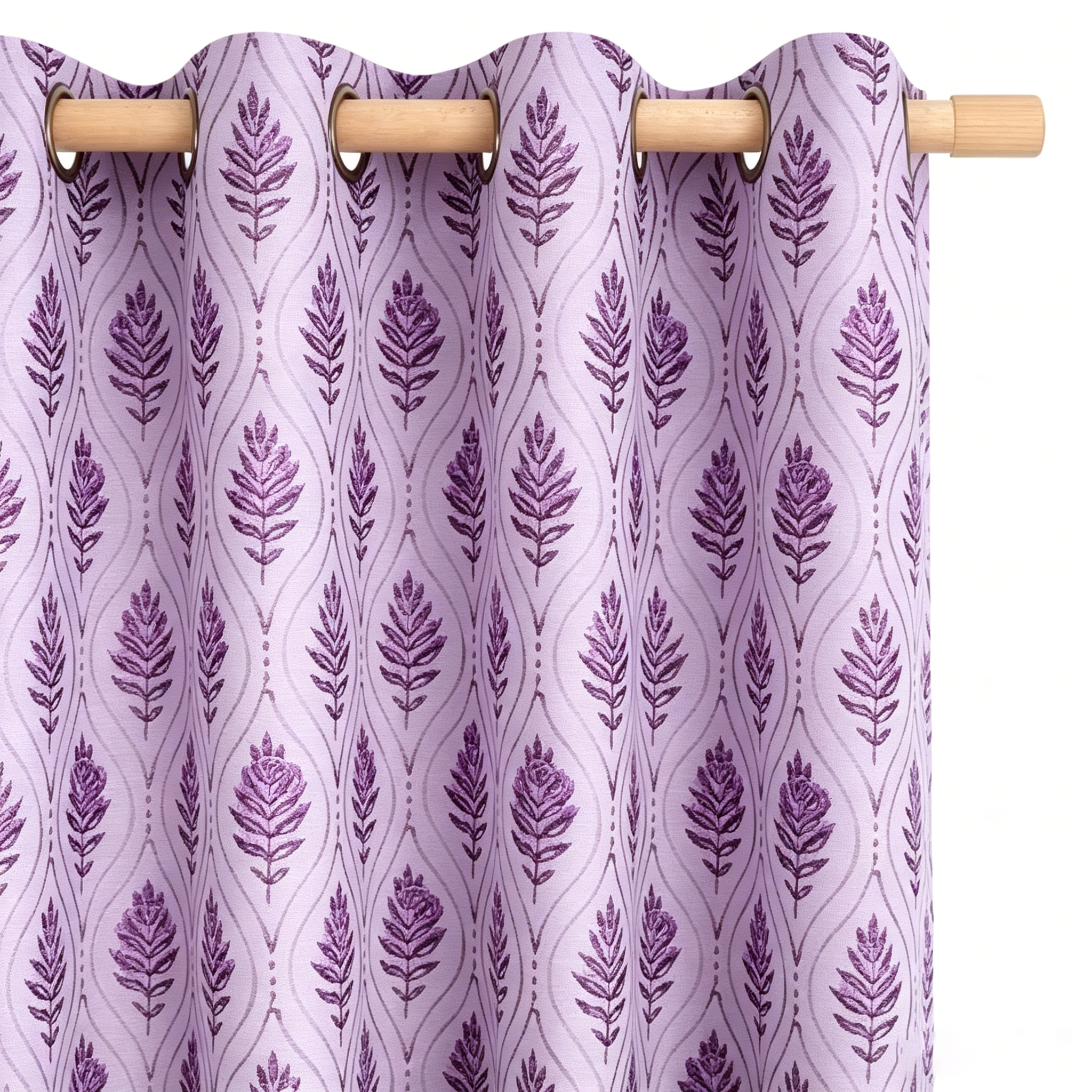 Lavender Mist Botanical Trellis Grommet Curtain Panel