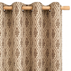 Warm Taupe Botanical Trellis Grommet Curtain Panel