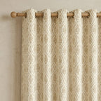 Golden Flora Woven Grommet Curtain Panel