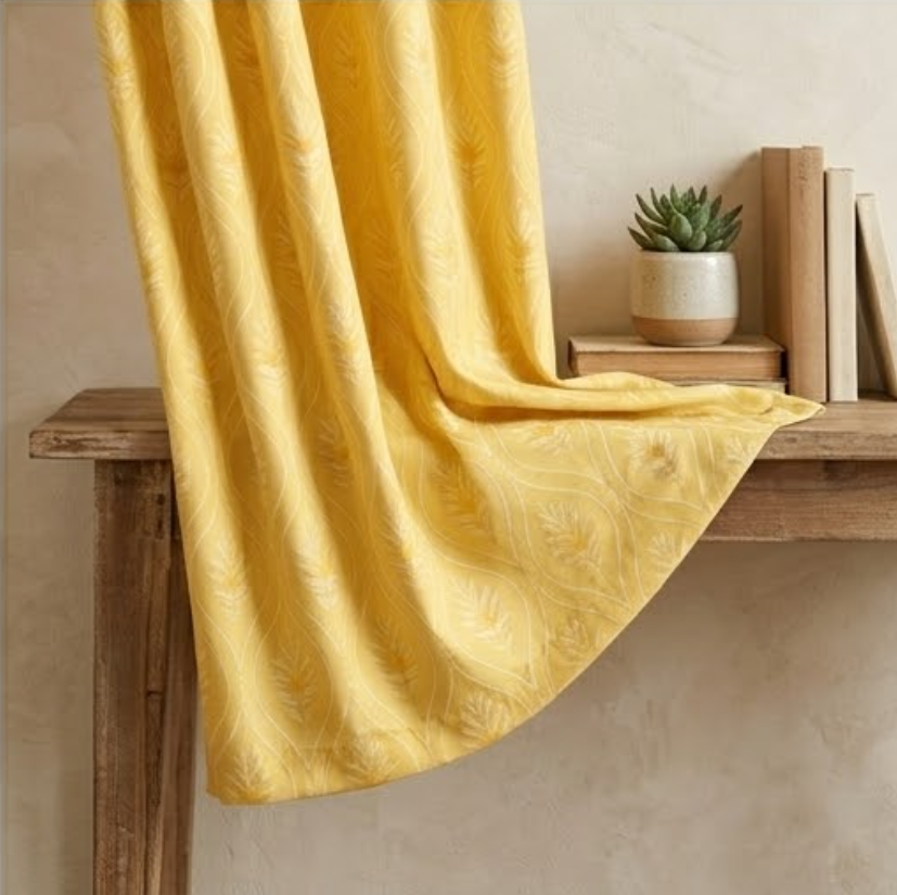 Sunlit Botanical Trellis Grommet Curtain Panel