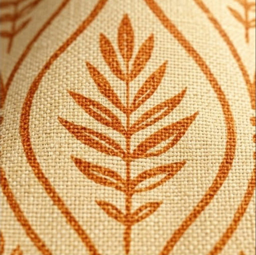 Terracotta Botanical Trellis Grommet Curtain Panel