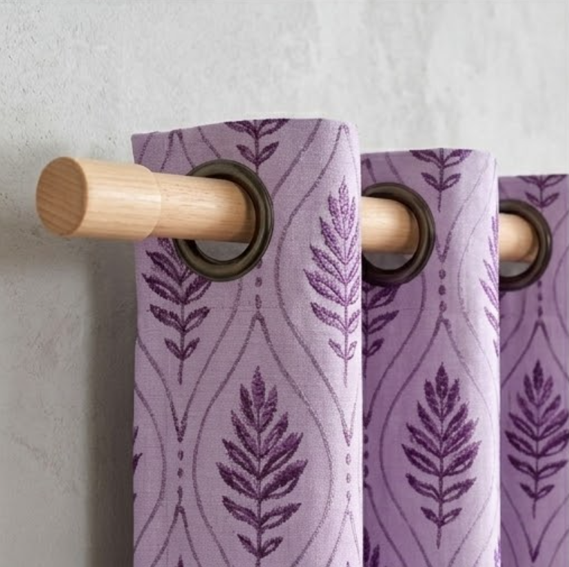 Lavender Mist Botanical Trellis Grommet Curtain Panel