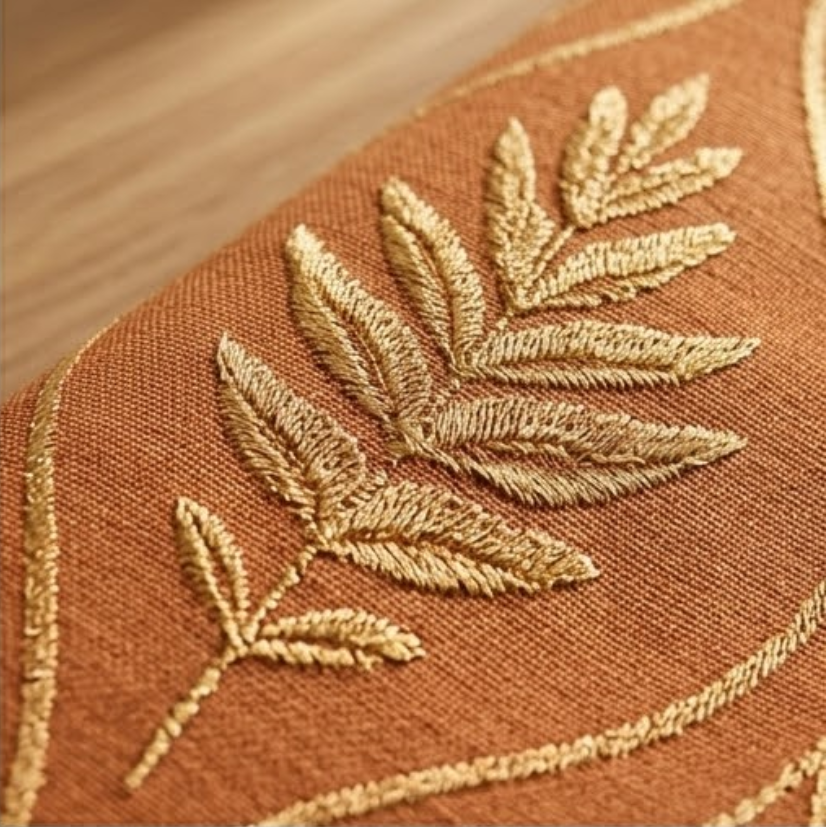 Autumn Rust Botanical Trellis Grommet Curtain Panel