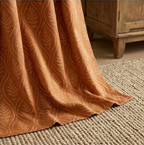 Autumn Rust Botanical Trellis Grommet Curtain Panel
