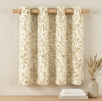 Warm Taupe Meadow Botanical Grommet Curtain Panel