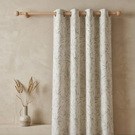 Grey Meadow Botanical Grommet Curtain Panel
