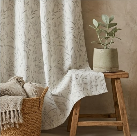 Grey Meadow Botanical Grommet Curtain Panel