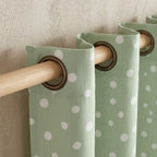 Sage Green Scattered Dot Grommet Curtain Panel