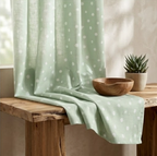 Sage Green Scattered Dot Grommet Curtain Panel