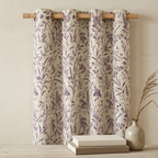 Lavender Iris Meadow Botanical Grommet Curtain Panel