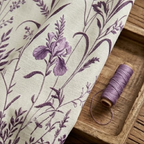 Lavender Iris Meadow Botanical Grommet Curtain Panel