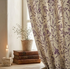 Lavender Iris Meadow Botanical Grommet Curtain Panel