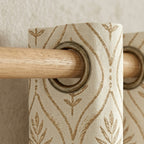 Golden Flora Woven Grommet Curtain Panel